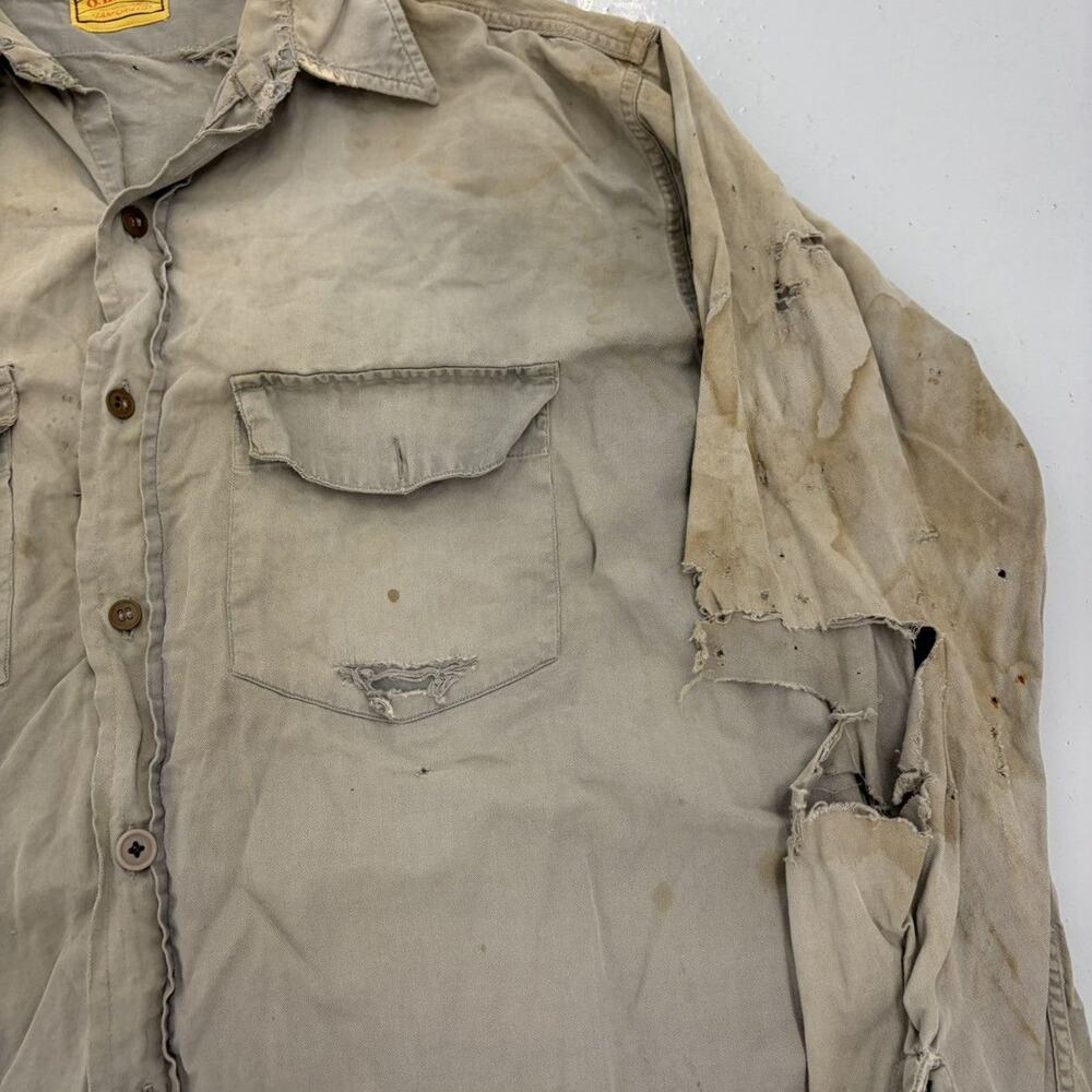 Vintage 40s O. Henry Grey Sanforized Canvas Workw… - image 2